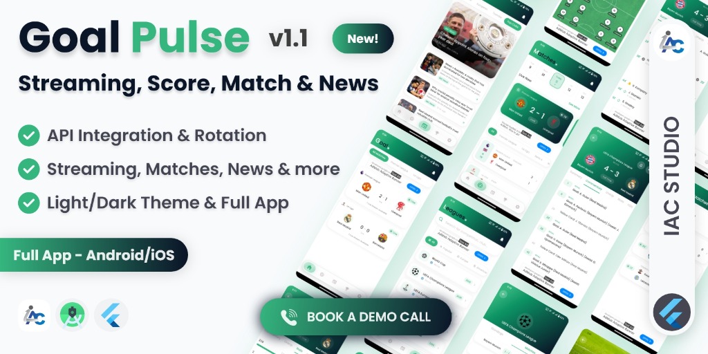 GoalPulse Football App 3D UI Mockup